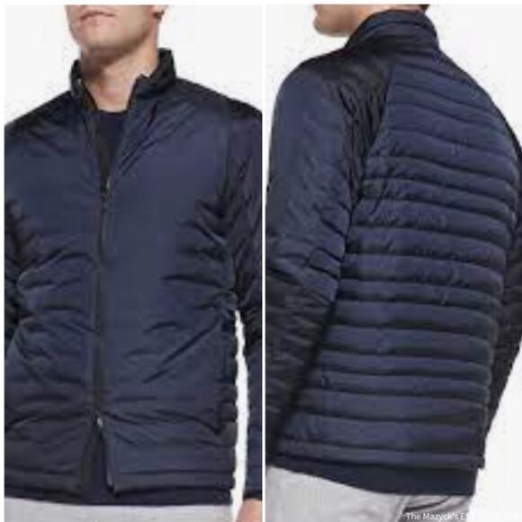Theory Haiser Lightweight Down Puffer Jacket Navy Size Large - Picture 1 of 11